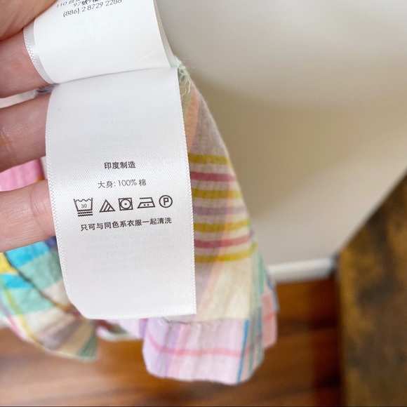 Polo Ralph Lauren Madras Day Dress Ruffle Pastel Spring Colors Midi Sundress 10 - Picture 12 of 14